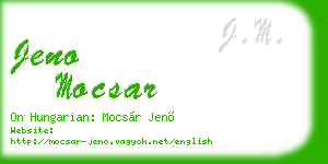 jeno mocsar business card